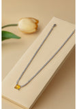 Yellow Tennis Necklace (Square Cut)
