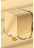 Yellow Tennis Necklace (Square Cut)