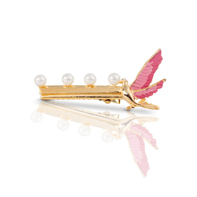Pink Raven Clip Pair